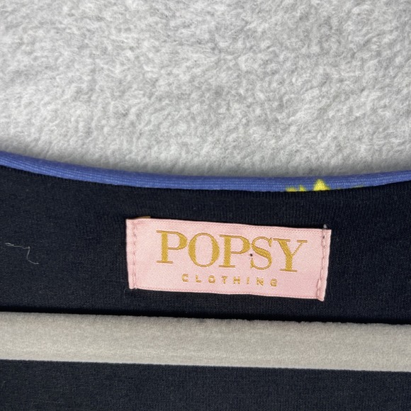 Popsy Sunflower Fit & Flare Dress Blue Womens 22 US 18 Whimsical Cottagecore - Picture 3 of 13